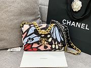 	 Kitlife Chanel 19 Printed Canvas Gold Silver-Tone & Ruthenium-Finish Metal Multicolor - 26cm - 2