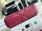 	 Kitlife Chanel 19 Medium Lambskin, Gold-Tone, Silver-Tone & Ruthenium-Finish Metal Dark Pink - 26x16x9cm - 2