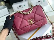 	 Kitlife Chanel 19 Medium Lambskin, Gold-Tone, Silver-Tone & Ruthenium-Finish Metal Dark Pink - 26x16x9cm - 5