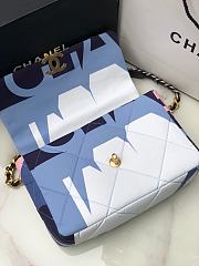 	 Kitlife Chanel 19 Large Flap Bag in Multicolor Printed Silk - 30cm - 2