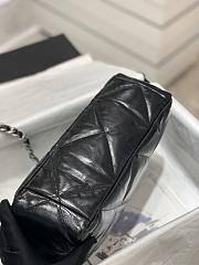 	 Kitlife Chanel 19 Large Flap Bag Black Shiny Crumpled Calfskin, Silver Tone - 30cm - 4