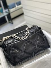 	 Kitlife Chanel 19 Large Flap Bag Black Shiny Crumpled Calfskin, Silver Tone - 30cm - 2