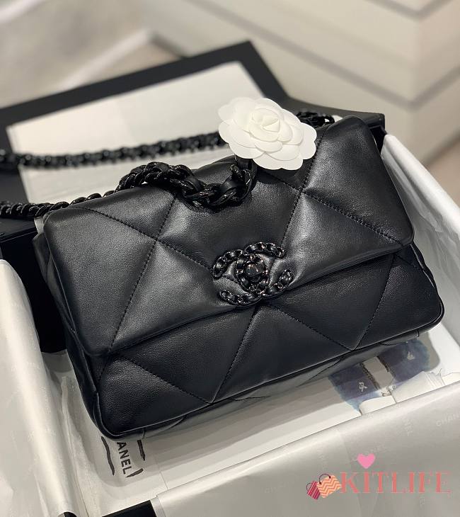 Kitlife Chanel 19 Medium Flap Bag All Black - 26cm - 1