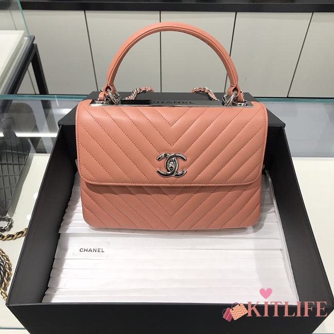 	 Kitlife Chanel Trendy CC Orange With Silver Hardware - 17x25x12cm - 1