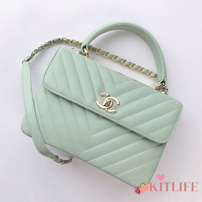 	 Kitlife Chanel Trendy CC Green Mint With Gold Hardware - 17x25x12cm - 1