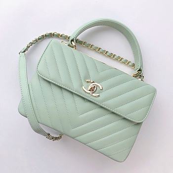 	 Kitlife Chanel Trendy CC Green Mint With Gold Hardware - 17x25x12cm