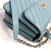 	 Kitlife Chanel Trendy CC Light Blue With Gold Hardware - 17x25x12cm - 4