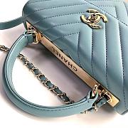 	 Kitlife Chanel Trendy CC Light Blue With Gold Hardware - 17x25x12cm - 3