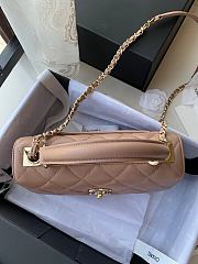 	 Kitlife Chanel Flap Bag With Top Handle Lambskin Taupe with Gold Hardware - 25cm - 3