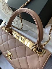 	 Kitlife Chanel Flap Bag With Top Handle Lambskin Taupe with Gold Hardware - 25cm - 5