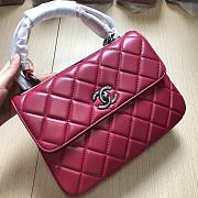 	 Kitlife Chanel Flap Bag With Top Handle Lambskin Pink with Silver Hardware - 25cm - 1