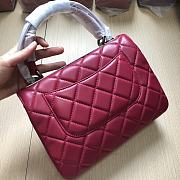 	 Kitlife Chanel Flap Bag With Top Handle Lambskin Pink with Silver Hardware - 25cm - 2