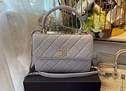 	 Kitlife Chanel Flap Bag With Top Handle Lambskin Light Purple with Silver Hardware - 25cm - 1