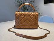 	 Kitlife Chanel Flap Bag With Top Handle Lambskin Brown with Gold Hardware - 25cm - 5