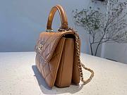 	 Kitlife Chanel Flap Bag With Top Handle Lambskin Brown with Gold Hardware - 25cm - 4