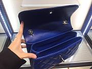 	 Kitlife Chanel Flap Bag With Top Handle Lambskin Blue with Silver Hardware - 25cm - 6