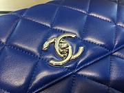 	 Kitlife Chanel Flap Bag With Top Handle Lambskin Blue with Silver Hardware - 25cm - 5