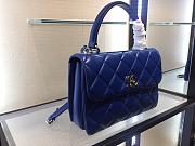 	 Kitlife Chanel Flap Bag With Top Handle Lambskin Blue with Silver Hardware - 25cm - 3