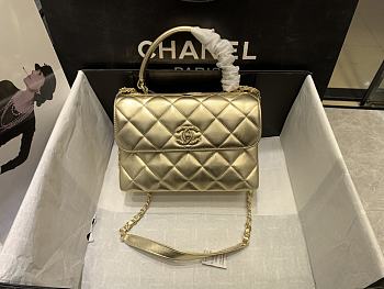 	 Kitlife Chanel Flap Bag With Top Handle Metalic Lambskin - 25cm