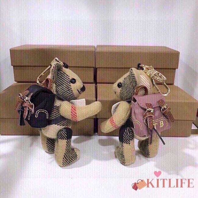 Kitlife Burberry Metallic Cashmere Vintage Check Backpack Thomas Bear Keychain (2 colors) - 1
