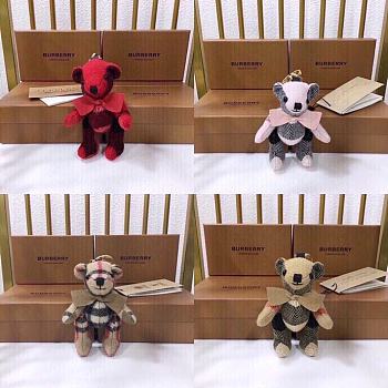 	 Kitlife Burberry Metallic Cashmere Vintage Check Ribbon Thomas Bear Keychain (4 colors)