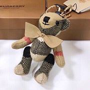 	 Kitlife Burberry Metallic Cashmere Vintage Check Ribbon Thomas Bear Keychain (4 colors) - 5