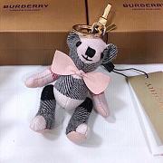 	 Kitlife Burberry Metallic Cashmere Vintage Check Ribbon Thomas Bear Keychain (4 colors) - 2
