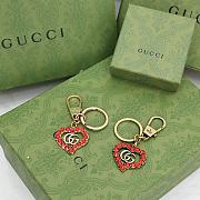 Kitlife Gucci Red Crystal Heart Shape Keychain (2 tones of gold) - 1