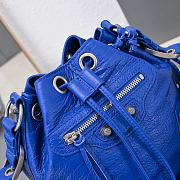 	 Kitlife Balenciaga Le Cagole XS Bucket Bag Metallized With Rhinestones Blue - 15X20X18cm - 2