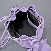 	 Kitlife Balenciaga Le Cagole XS Bucket Bag Metallized With Rhinestones Purple - 15X20X18cm - 6