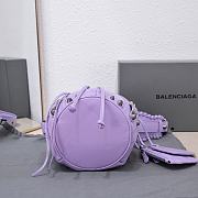 	 Kitlife Balenciaga Le Cagole XS Bucket Bag Metallized With Rhinestones Purple - 15X20X18cm - 3