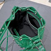 Kitlife Balenciaga Le Cagole XS Bucket Bag Metallized With Rhinestones Green - 15X20X18cm - 2