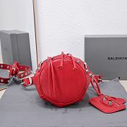 Kitlife Balenciaga Le Cagole XS Bucket Bag Metallized With Rhinestones Red - 15X20X18cm - 5