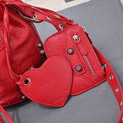 Kitlife Balenciaga Le Cagole XS Bucket Bag Metallized With Rhinestones Red - 15X20X18cm - 2