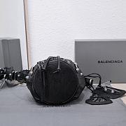 Kitlife Balenciaga Le Cagole XS Bucket Bag Metallized With Rhinestones Black - 15X20X18cm - 6