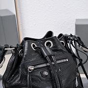 Kitlife Balenciaga Le Cagole XS Bucket Bag Metallized With Rhinestones Black - 15X20X18cm - 5