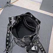 Kitlife Balenciaga Le Cagole XS Bucket Bag Metallized With Rhinestones Black - 15X20X18cm - 2