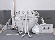 Kitlife Balenciaga Le Cagole XS Bucket Bag Metallized With Rhinestones White - 15X20X18cm - 1