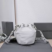 Kitlife Balenciaga Le Cagole XS Bucket Bag Metallized With Rhinestones White - 15X20X18cm - 5