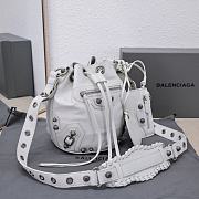 Kitlife Balenciaga Le Cagole XS Bucket Bag Metallized With Rhinestones White - 15X20X18cm - 4