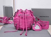 Kitlife Balenciaga Le Cagole XS Bucket Bag Metallized With Rhinestones Pink - 15X20X18cm - 1