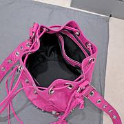 Kitlife Balenciaga Le Cagole XS Bucket Bag Metallized With Rhinestones Pink - 15X20X18cm - 4
