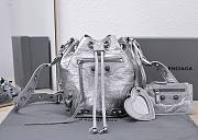 Kitlife Balenciaga Le Cagole XS Bucket Bag Metallized With Rhinestones Light Silver - 15X20X18cm - 1