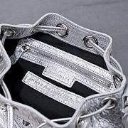 Kitlife Balenciaga Le Cagole XS Bucket Bag Metallized With Rhinestones Light Silver - 15X20X18cm - 4