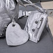 Kitlife Balenciaga Le Cagole XS Bucket Bag Metallized With Rhinestones Light Silver - 15X20X18cm - 3