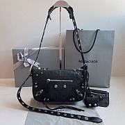 KITLIFE BALENCIAGA MEN'S LE CAGOLE MEN XS FLAP BAG IN BLACK - 24X14X5CM - 1