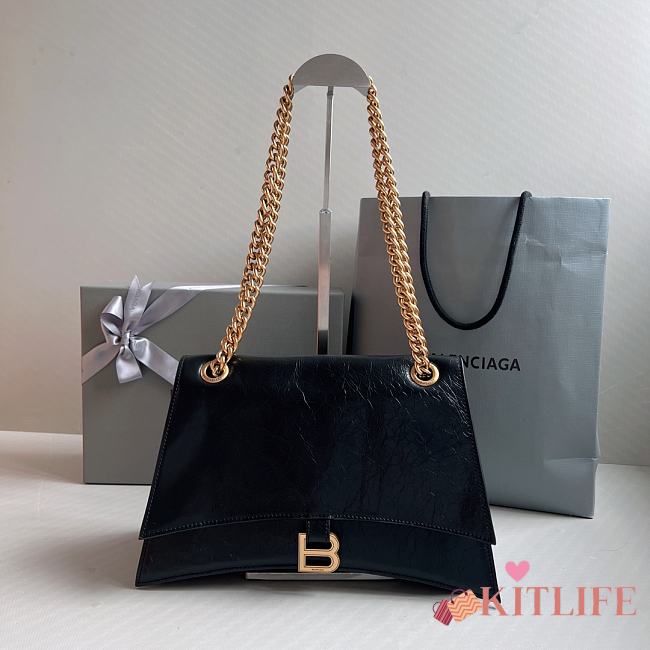 Kitlife Balenciaga Crush Large chain shoulder bag calfskin, aged-gold hardware - 31x20x12cm - 1