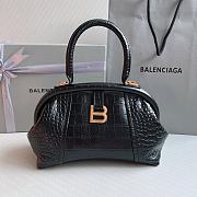 Kitlife Balenciaga Editor S leather Crocodile Embossed black bag - 27x15.5x11cm - 1
