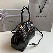Kitlife Balenciaga Editor S leather Crocodile Embossed black bag - 27x15.5x11cm - 4