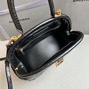 Kitlife Balenciaga Editor S leather Crocodile Embossed black bag - 27x15.5x11cm - 3
